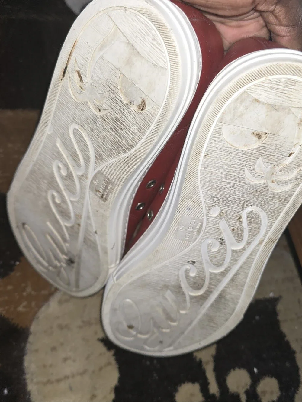 Gucci Red Leather Sneakers Men’s Size 8.5 – Pre-Owned No Box